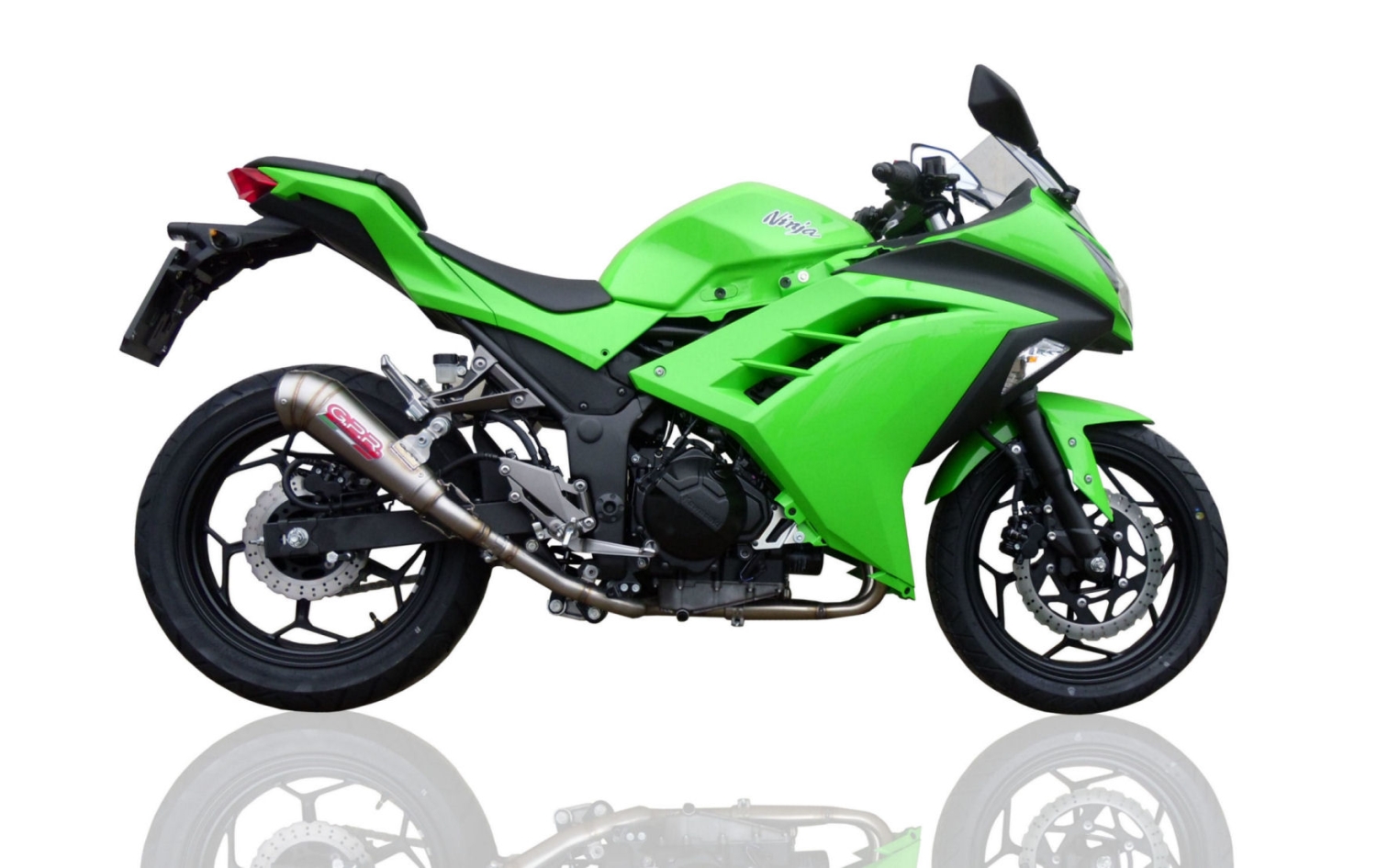 Scarico GPR compatibile con  Kawasaki Ninja 300 R  2012-2017, Powercone Evo, Scarico omologato, silenziatore con db killer estraibile e raccordo specifico