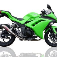 Scarico GPR compatibile con  Kawasaki Ninja 300 R  2012-2017, Powercone Evo, Scarico omologato, silenziatore con db killer estraibile e raccordo specifico