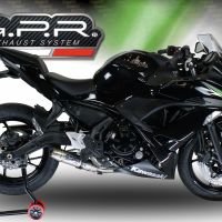 GPR exhaust compatible with  Kawasaki Ninja 650 2017-2020, Deeptone Inox, Homologated legal full system exhaust, including removable db killer and catalyst 