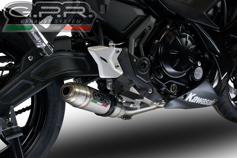 Scarico GPR compatibile con  Kawasaki Z 650 2023-2024, Deeptone Inox, Scarico completo omologato,fornito con db killer estraibile,catalizzatore e collettore