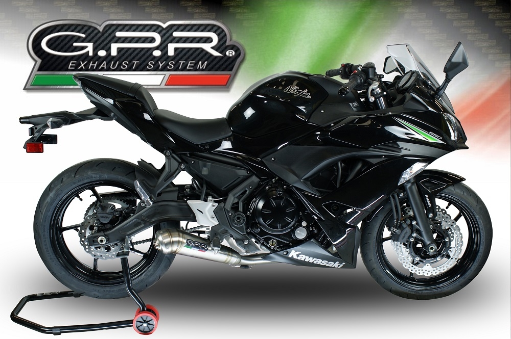 Scarico GPR compatibile con  Kawasaki Ninja 650 2017-2020, Powercone Evo, Scarico completo racing, fornito con db killer estraibile e collettore, non conforme per uso stradale