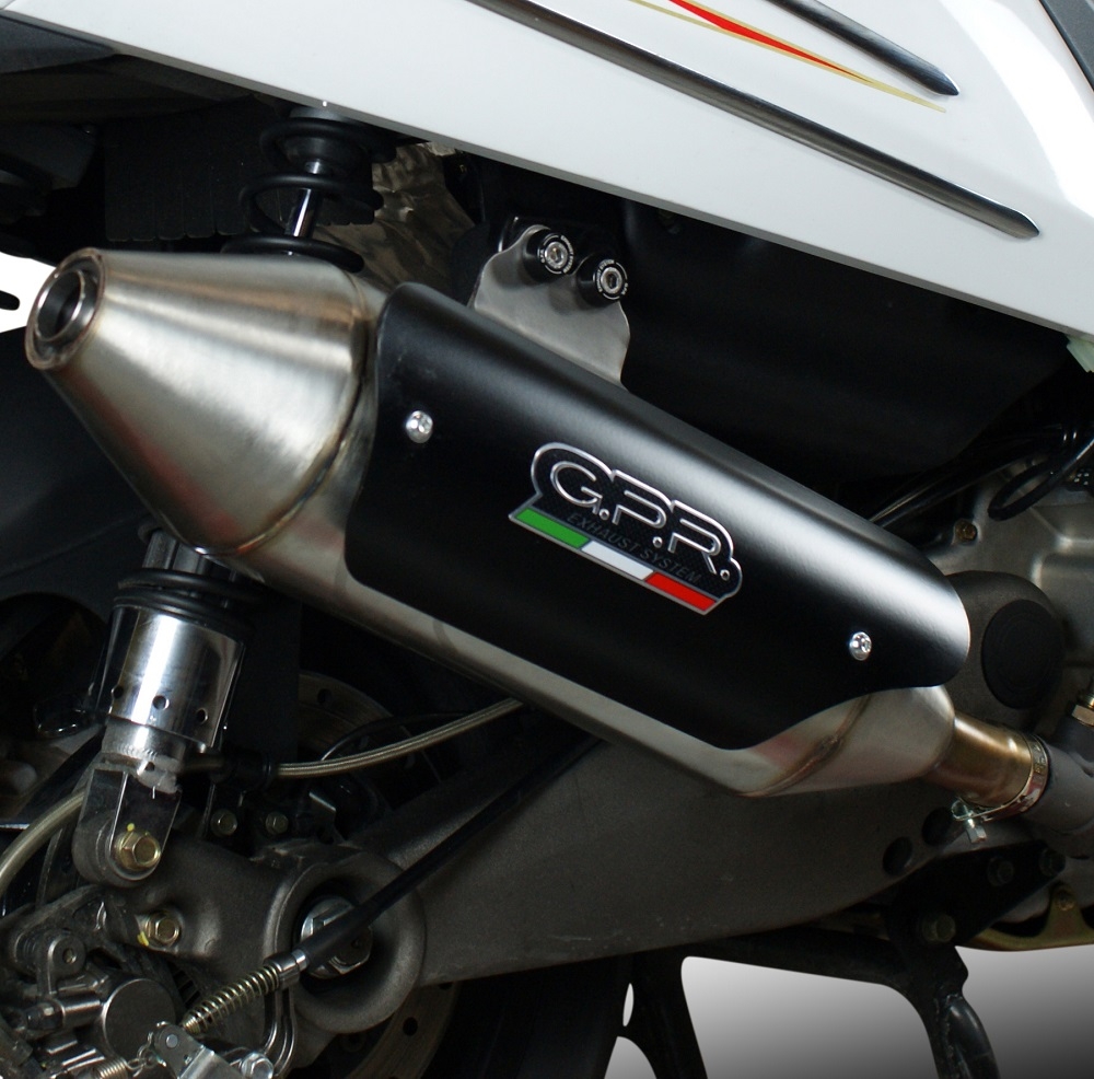 GPR exhaust compatible with  Kymco Myroad 700 2012-2016, Power Bomb, Homologated legal slip-on exhaust including removable db killer, link pipe and catalyst 