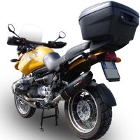 Scarico GPR compatibile con  Bmw R 1150 Gs -Adventure 1999-2004, Furore Nero, Scarico omologato, silenziatore con db killer estraibile e raccordo specifico