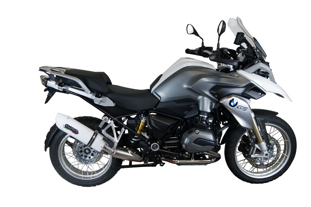 Scarico GPR compatibile con  Bmw R 1200 Gs -Adventure 2014-2016, Albus Ceramic, Scarico omologato, silenziatore con db killer estraibile e raccordo specifico