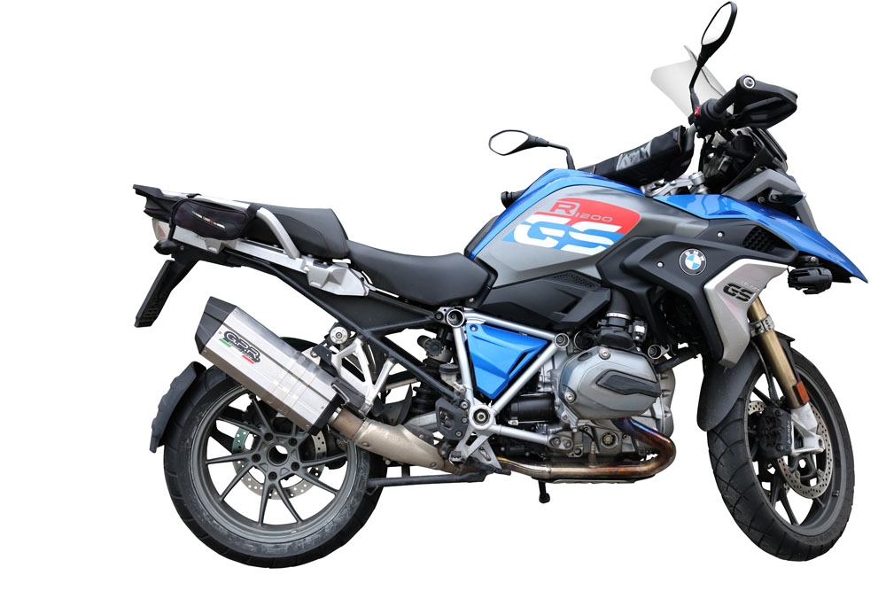 Scarico GPR compatibile con  Bmw R 1200 Gs 2017-2018, Sonic Titanium, Scarico omologato, silenziatore con db killer estraibile e raccordo specifico