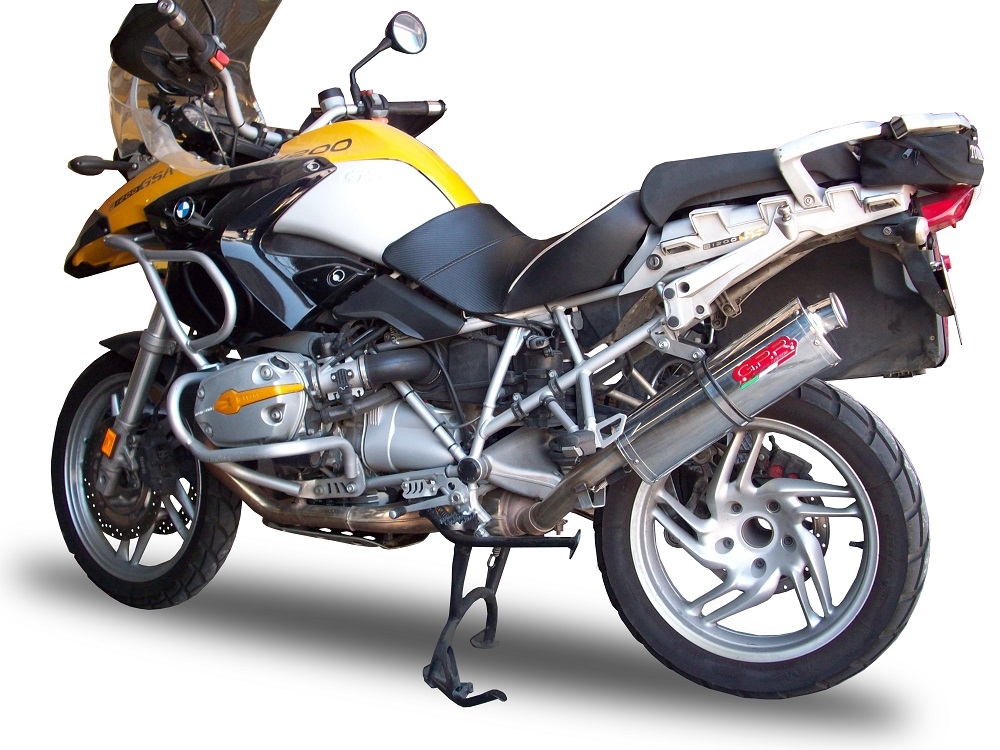 Scarico GPR compatibile con  Bmw R 1200 Gs -Adventure 2005-2009, Trioval, Scarico omologato, silenziatore con db killer estraibile e raccordo specifico