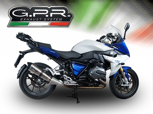 Scarico GPR compatibile con  Bmw R 1200 Rs Lc 2015-2016, Gpe Ann. titanium, Scarico omologato, silenziatore con db killer estraibile e raccordo specifico