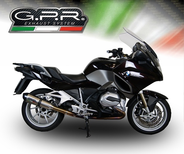 Scarico GPR compatibile con  Bmw R 1200 Rt Lc  2014-2016, Gpe Ann. titanium, Scarico omologato, silenziatore con db killer estraibile e raccordo specifico