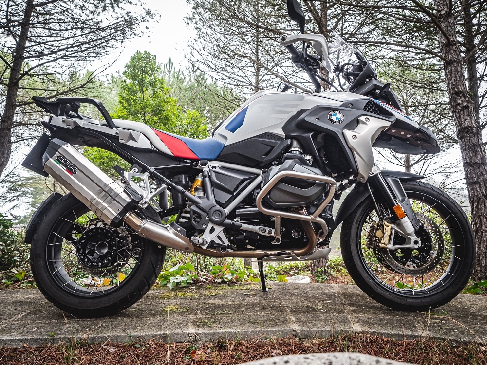 Scarico GPR compatibile con  Bmw R 1250 Gs -Adventure 2019-2020, Sonic Titanium, Scarico omologato, silenziatore con db killer estraibile e raccordo specifico