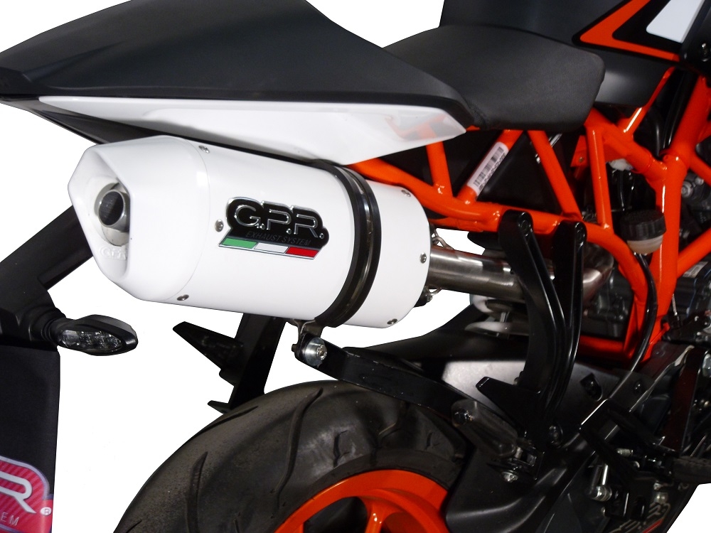 Scarico GPR compatibile con  Ktm Duke 200 2012-2024, Albus Ceramic, Scarico omologato, silenziatore con db killer estraibile e raccordo specifico