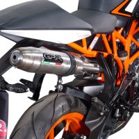 GPR exhaust compatible with  Ktm Rc 125 2014-2016, Deeptone Inox, Homologated legal slip-on exhaust including removable db killer and link pipe 