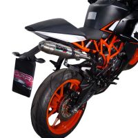 GPR exhaust compatible with  Ktm Rc 125 2014-2016, Deeptone Inox, Homologated legal slip-on exhaust including removable db killer and link pipe 