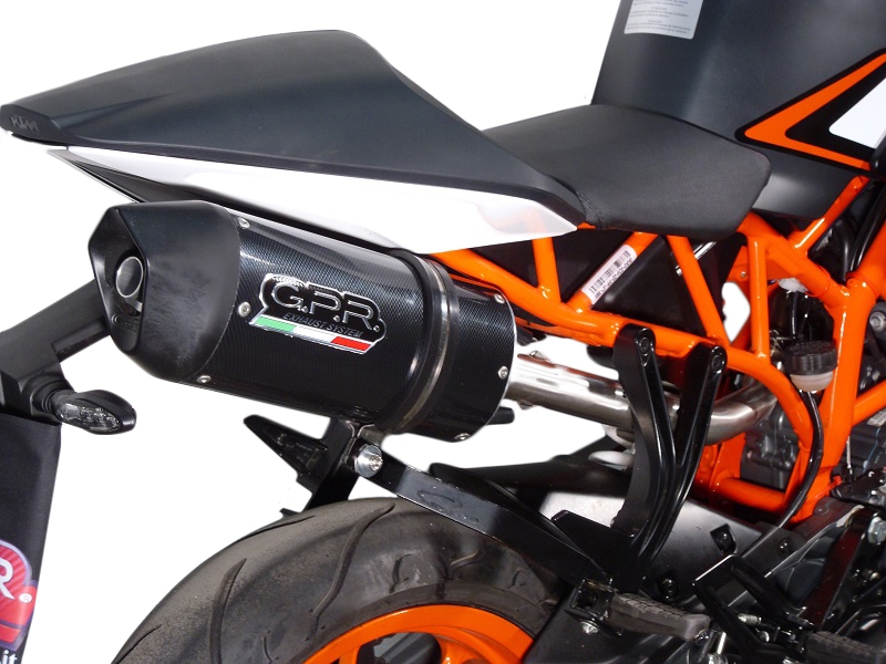 GPR exhaust compatible with  Ktm Rc 125 2014-2016, Deeptone Inox, Homologated legal slip-on exhaust including removable db killer, link pipe and catalyst 