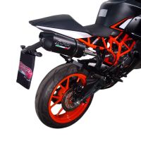 Scarico GPR compatibile con  Ktm Rc 200 2014-2021, Furore Nero, Terminale di scarico omologato, fornito con db killer estraibile, catalizzatore e raccordo specifico