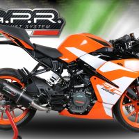 GPR exhaust compatible with  Ktm Rc 390 2017-2020, Furore Nero, Racing slip-on exhaust including link pipe 