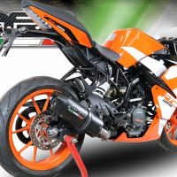 GPR exhaust compatible with  Ktm Rc 390 2017-2020, Furore Nero, Racing slip-on exhaust including link pipe 