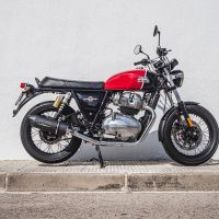 Scarico GPR compatibile con  Royal Enfield Interceptor 650 2019-2020, Furore Evo4 Nero, Coppia di terminali di scarico omologati, forniti con db killer removibile, catalizzatori e raccordi specifici