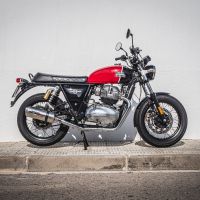 Scarico GPR compatibile con  Royal Enfield Interceptor 650 2021-2024, Satinox, Coppia di terminali di scarico omologati, forniti con db killer removibile, catalizzatori e raccordi specifici