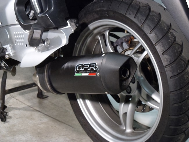 Scarico GPR compatibile con  Bmw R 1150 Rt 2000-2006, Furore Nero, Terminale di scarico omologato,fornito con db killer estraibile,catalizzatore e collettore