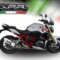 Scarico GPR compatibile con  Bmw R 1200 R 2015 Lc 2015-2016, Albus Ceramic, Scarico omologato, silenziatore con db killer estraibile e raccordo specifico