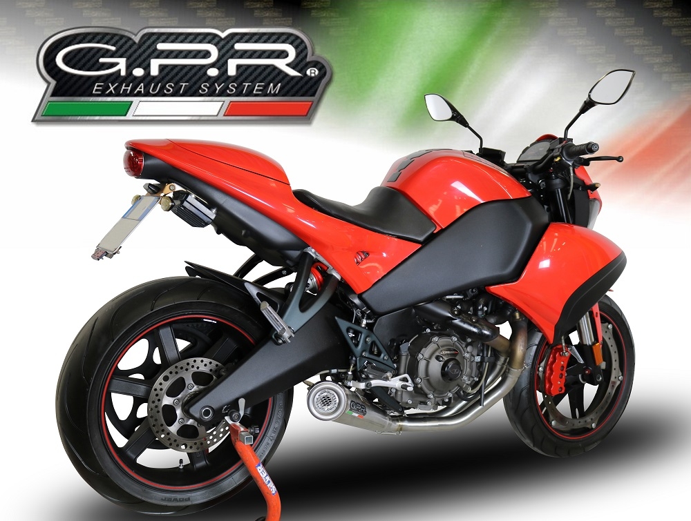 Scarico GPR compatibile con  Buell 1125 R -CR 2005-2009, Powercone Evo, Terminale di scarico semi-completo, omologato, con db killer estraibile e raccordo specifico