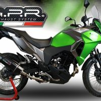 Scarico GPR compatibile con  Kawasaki Versys-X 300 2022-2023, Furore Evo4 Nero, Terminale di scarico omologato,fornito con db killer estraibile,catalizzatore e collettore