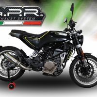 Scarico GPR compatibile con  Husqvarna Svartpilen 401 2018-2019, M3 Titanium Natural, Scarico omologato, silenziatore con db killer estraibile e raccordo specifico