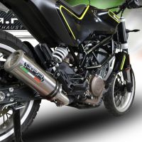 GPR exhaust compatible with  Husqvarna Svartpilen 401 2018-2019, M3 Titanium Natural, Homologated legal slip-on exhaust including removable db killer and link pipe 