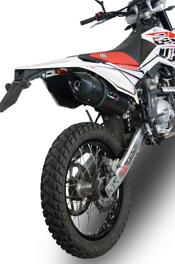 GPR exhaust compatible with  Beta RR 125 Enduro Lc 4t 2010-2018, Furore Nero, Homologated legal slip-on exhaust including removable db killer and link pipe 