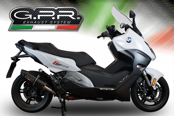 Scarico GPR compatibile con  Bmw C 650 Sport 2016-2020, Furore Evo4 Nero, Scarico omologato, silenziatore con db killer estraibile e raccordo specifico