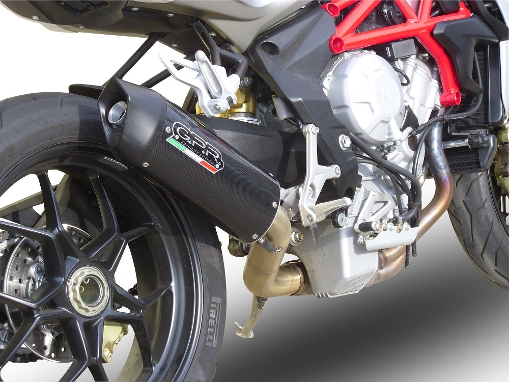 Scarico GPR compatibile con  Mv Agusta F3 800 2013-2016, Gpe Ann. Poppy, Scarico omologato, silenziatore con db killer estraibile e raccordo specifico