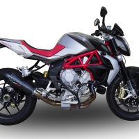 Scarico GPR compatibile con  Mv Agusta Brutale 800 Dragster 2013-2016, Gpe Ann. Poppy, Terminale di scarico omologato, fornito con db killer estraibile, catalizzatore e raccordo specifico