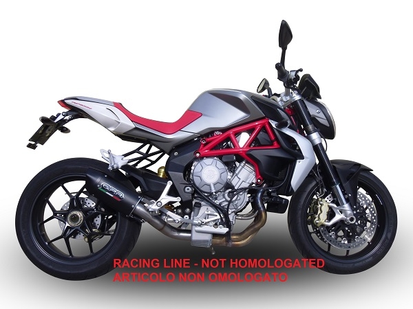 Scarico GPR compatibile con  Mv Agusta Brutale 800 2021-2023, Furore Evo4 Nero, Terminale di scarico omologato,fornito con db killer estraibile,catalizzatore e collettore