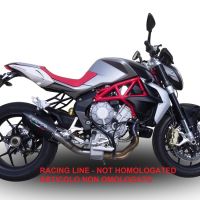 Scarico GPR compatibile con  Mv Agusta Brutale 800 2021-2023, Furore Evo4 Nero, Terminale di scarico omologato,fornito con db killer estraibile,catalizzatore e collettore