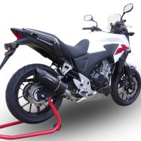 Scarico GPR compatibile con  Honda Cb 400 X 2013-2015, Furore Nero, Scarico omologato, silenziatore con db killer estraibile e raccordo specifico