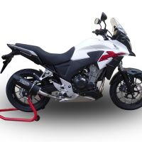 Scarico GPR compatibile con  Honda Cb 400 X 2013-2015, Furore Nero, Scarico omologato, silenziatore con db killer estraibile e raccordo specifico