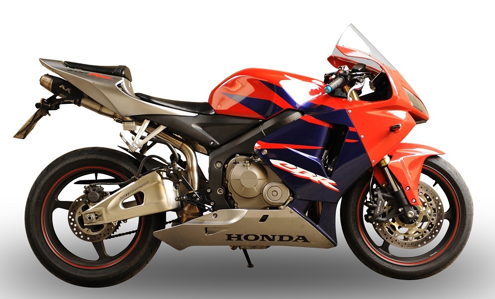 GPR exhaust compatible with  Honda Cbr 600 Rr  2005-2006, Deeptone Inox, Homologated legal slip-on exhaust including removable db killer, link pipe and catalyst 