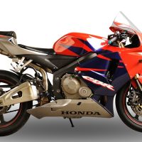 Scarico GPR compatibile con  Honda Cbr 600 Rr  2007-2018, Deeptone Inox, Terminale di scarico omologato,fornito con db killer estraibile,catalizzatore e collettore