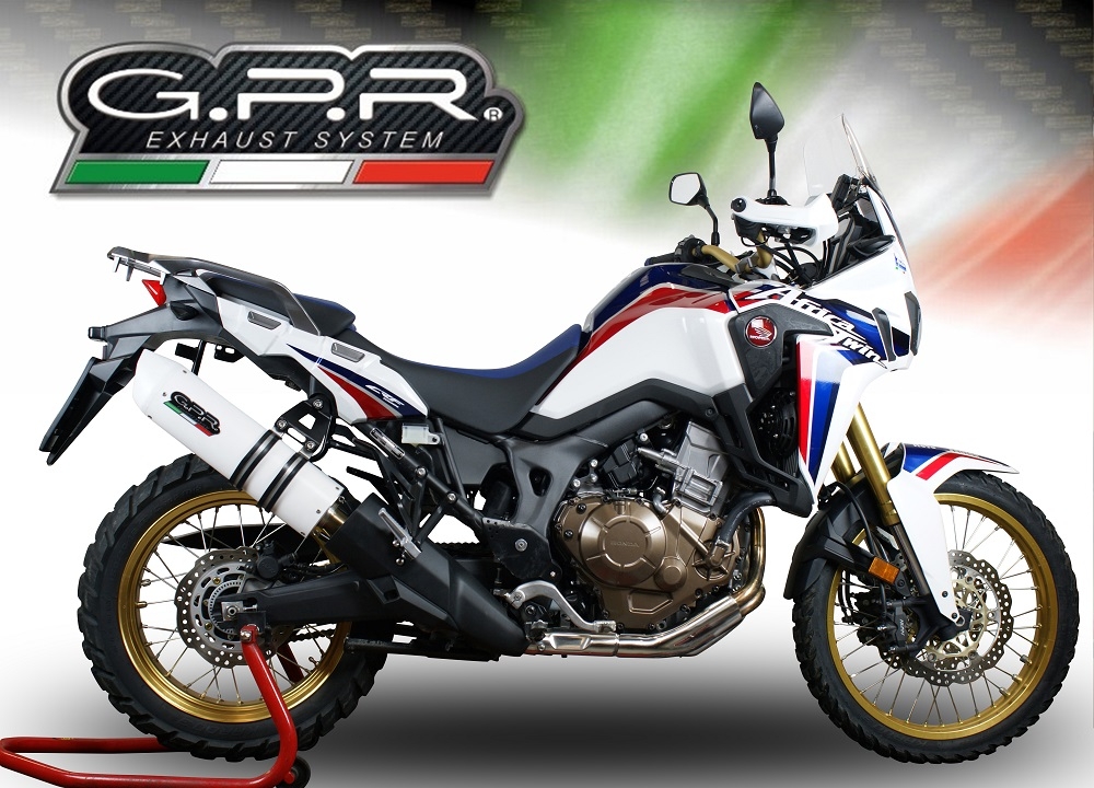 Scarico GPR compatibile con  Honda Crf 1000 L Africa Twin 2018-2020, Albus Evo4, Scarico omologato, silenziatore con db killer estraibile e raccordo specifico