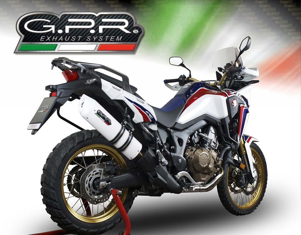 Scarico GPR compatibile con  Honda Crf 1000 L Africa Twin 2018-2020, Albus Evo4, Scarico omologato, silenziatore con db killer estraibile e raccordo specifico