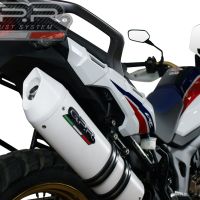 Scarico GPR compatibile con  Honda Crf 1000 L Africa Twin 2015-2017, Albus Ceramic, Scarico omologato, silenziatore con db killer estraibile e raccordo specifico