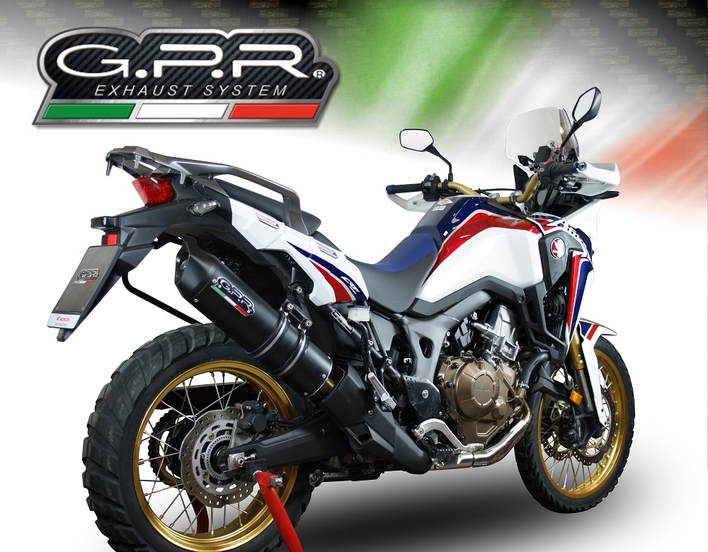 Scarico GPR compatibile con  Honda Crf 1000 L Africa Twin 2018-2020, Furore Evo4 Nero, Scarico omologato, silenziatore con db killer estraibile e raccordo specifico