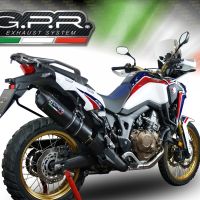 Scarico GPR compatibile con  Honda Crf 1000 L Africa Twin 2018-2020, Furore Evo4 Nero, Scarico omologato, silenziatore con db killer estraibile e raccordo specifico