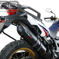 Scarico GPR compatibile con  Honda Crf 1000 L Africa Twin 2015-2017, Furore Nero, Scarico omologato, silenziatore con db killer estraibile e raccordo specifico