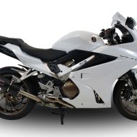 Scarico GPR compatibile con  Honda Vfr 800 F 2017-2020, Furore Evo4 Nero, Scarico omologato, silenziatore con db killer estraibile e raccordo specifico