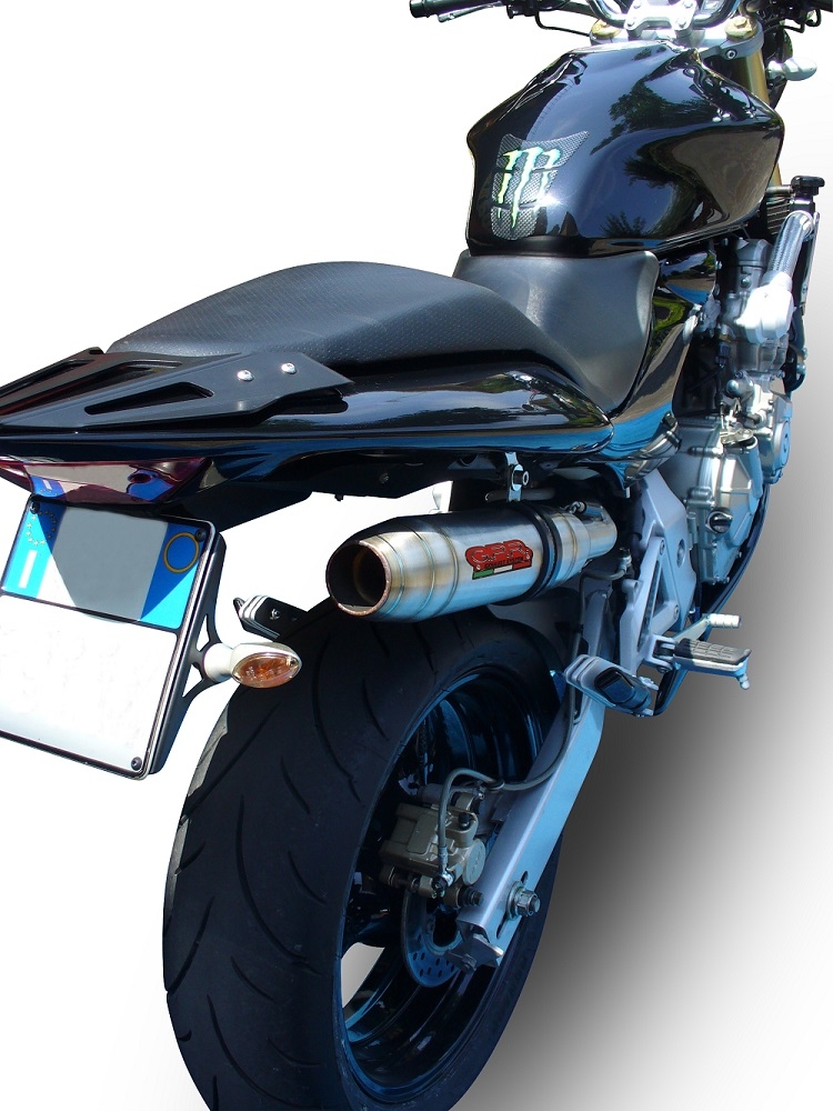 Scarico GPR compatibile con  Honda Hornet Cb 600 F 2003-2006, Deeptone Inox, Scarico omologato, silenziatore con db killer estraibile e raccordo specifico