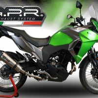 GPR exhaust compatible with  Kawasaki Versys-X 300 2017-2021, GP Evo4 Titanium, Homologated legal slip-on exhaust including removable db killer, link pipe and catalyst 