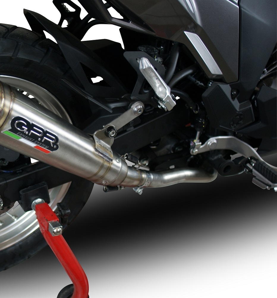 Scarico GPR compatibile con  Kawasaki Versys-X 300 2022-2023, Powercone Evo, Terminale di scarico omologato,fornito con db killer estraibile,catalizzatore e collettore