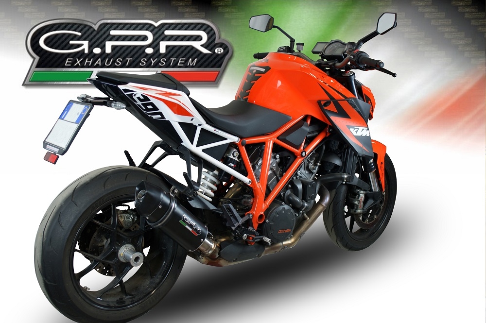 Scarico GPR compatibile con  Ktm Superduke 1290 R  2017-2019, Furore Evo4 Nero, Scarico omologato, silenziatore con db killer estraibile e raccordo specifico