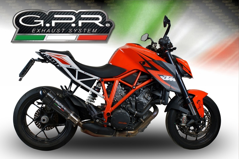 Scarico GPR compatibile con  Ktm Super Duke 1290 R  2014-2016, Gpe Ann. Poppy, Scarico omologato, silenziatore con db killer estraibile e raccordo specifico